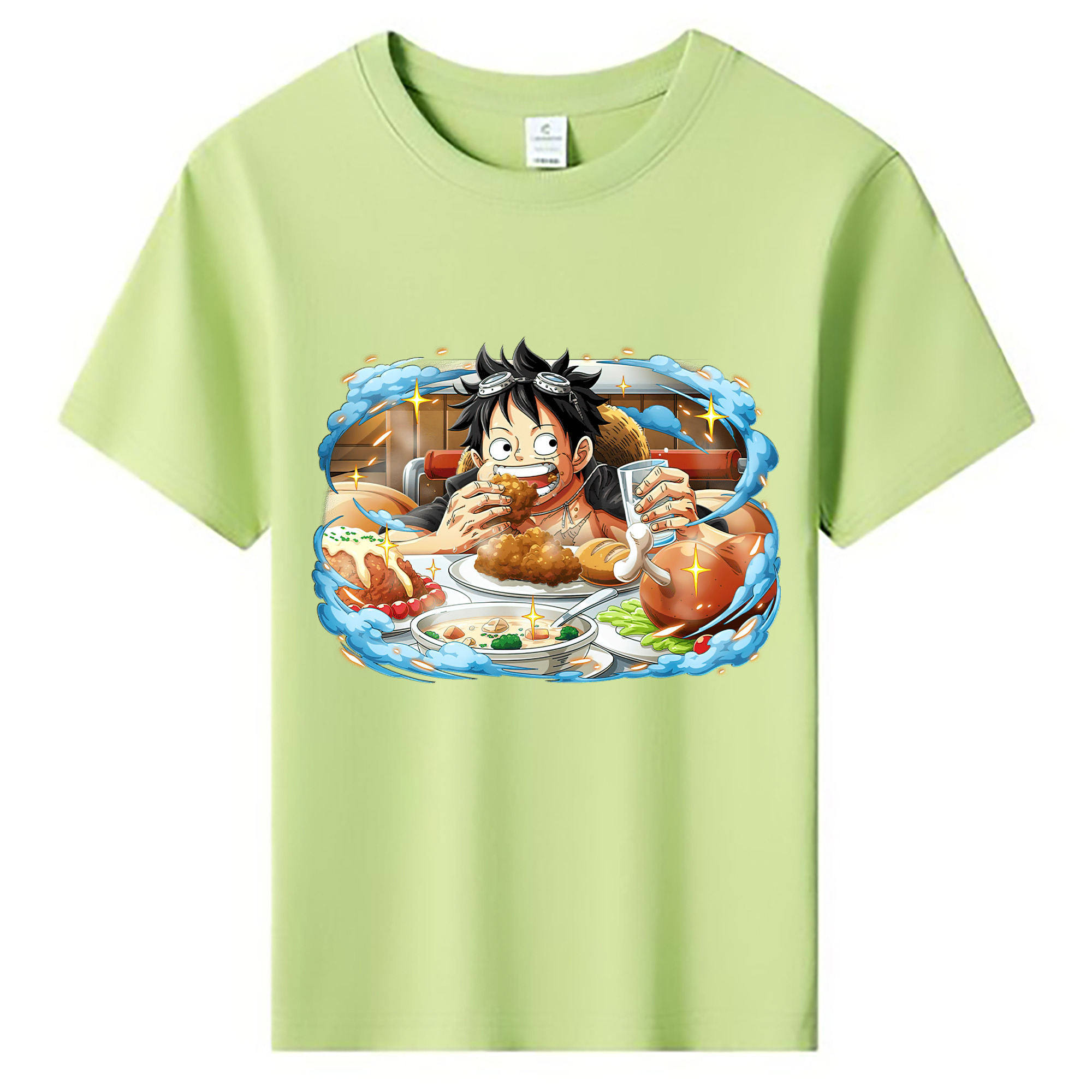 ワンピース モンキー・D・ルフィ ONE PIECE Monkey D. Luffy 綿100％キッズTシャツ（フロントプリント）